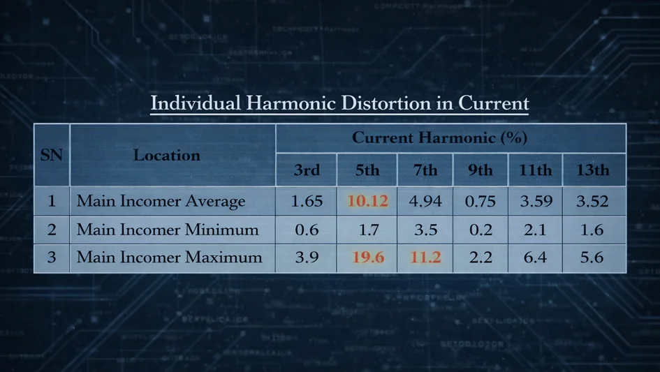 Individual Harmonic Distortion in Current